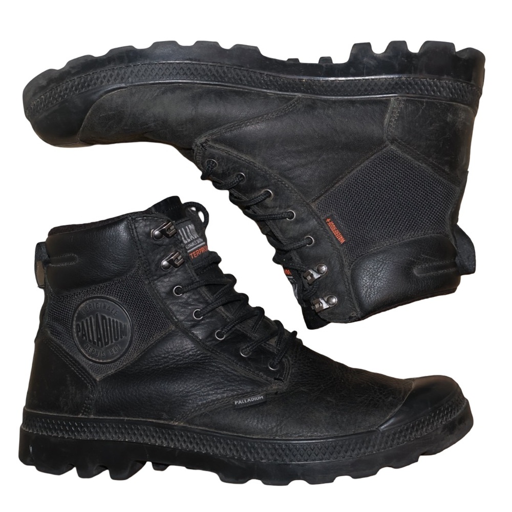 Palladium Pampa WP+ unisex Black Leather Boots.‎ M9/W10.5